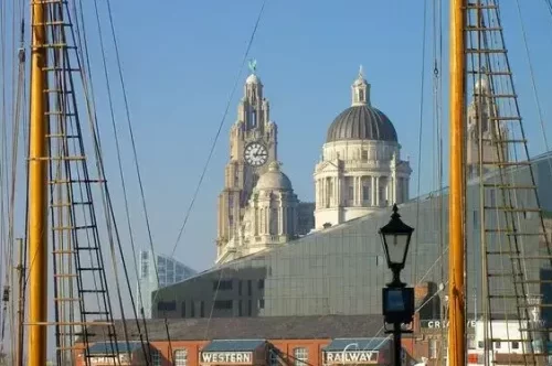 Royal Liver Building seen from the Albert Dock